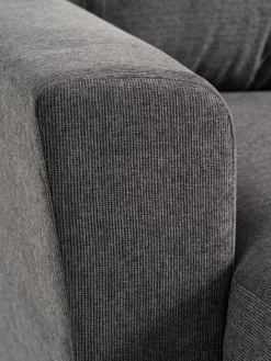 VEJLBYSofá cama con chaise longue VEJLBY tela gris oscuro