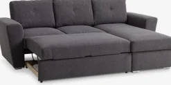 VEJLBYSofá cama con chaise longue VEJLBY tela gris oscuro