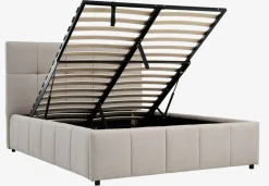 VEMMELEVEstructura de cama VEMMELEV con almacenaje 135x190 tela beis