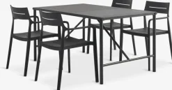 VIERLI + INGSTRUPMesa VIERLI L149 + 4 sillas INGSTRUP negro