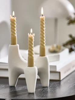VIGNIRCandelabro VIGNIR A13xL16xA15cm blanco crudo