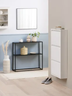 VIRUMMesa consola VIRUM 26x80 con estante negro