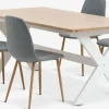 VISLINGE + JONSTRUPMesa VISLINGE L190 natural + 4 sillas JONSTRUP azul claro