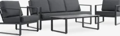 VONGEConjunto muebles jardín VONGE 5 plazas negro